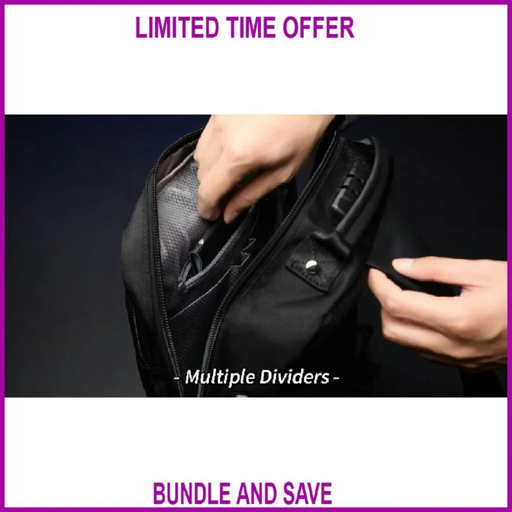 14 Inch Laptop Sling Backpack with USB Port, Water-Resistant Crossbody Bag